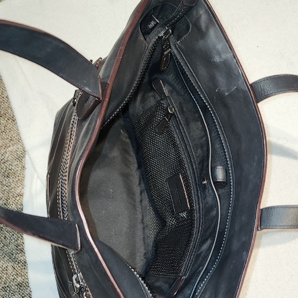 Coach Black Leather Laptop Tote - Picture 10 of 15